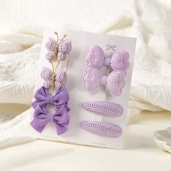 8 Pçs/Set Nova Menina Doce Cor Veludo Bowknot Grampo De Cabelo Crianças Tecido À Mão Acessórios Bonitos