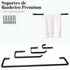 Kit Suporte para Banheiro em Premium – Não Enferruja e Não Desbota