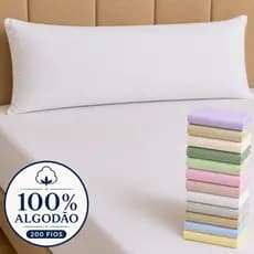 Fronha para Travesseiro de Corpo 100% Algodão Capa Percal 200 Fios Toque Macio Cor Suave Xuxão