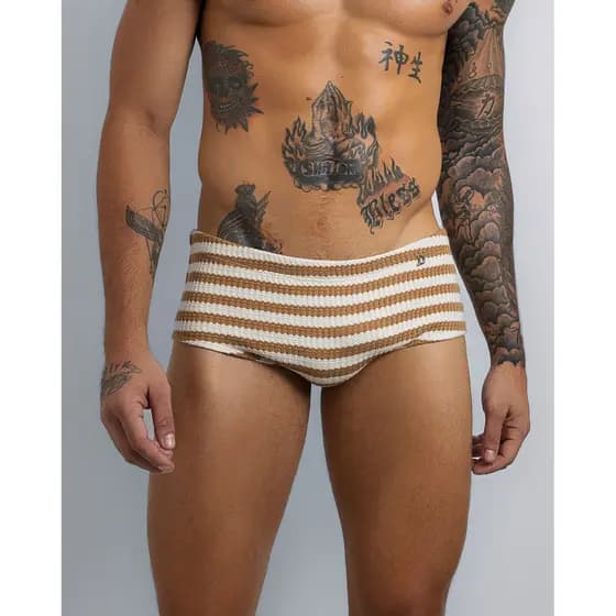 SUNGA MASCULINA TRADICIONAL DIABOY NATURAL CROCHÊ MEL