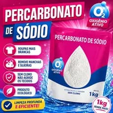 Percarbonato 100% Puro Tira Manchas Roupas Brancas e Coloridas