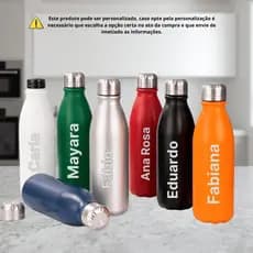 Garrafa Personalizada Squeeze Alumínio Premium Com Tampa Rosqueável - 400ml 550ml 750ml