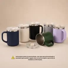 Caneca Térmica com  ALÇA 450ml Personalizada| Tampa com Trava | Copo Térmico