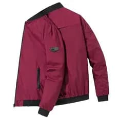 (Em Estoque) Jaqueta Bomber Masculina Casual de Cor Sólida com Manga Longa e Zíper 2354