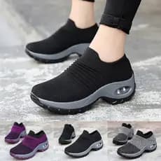 2023 Tênis Ortopédicos Femininos Plataforma Branco Preto Vermelho Caminhada Sapatos Casuais