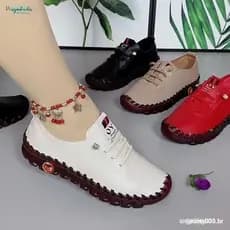 Novos Sapatos Ortopédicos Femininos 2024 em Couro Macio / Costura Manual / Sola Elástica Tamanhos Grandes 33-41 889 H0ER
