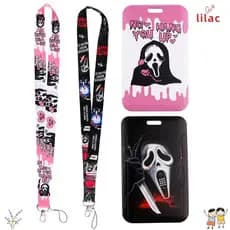 Porta-Cartão de Identificação LILAC2, Porta-Crachá de Caveira de Halloween Unissex Multiuso, Durável 1284