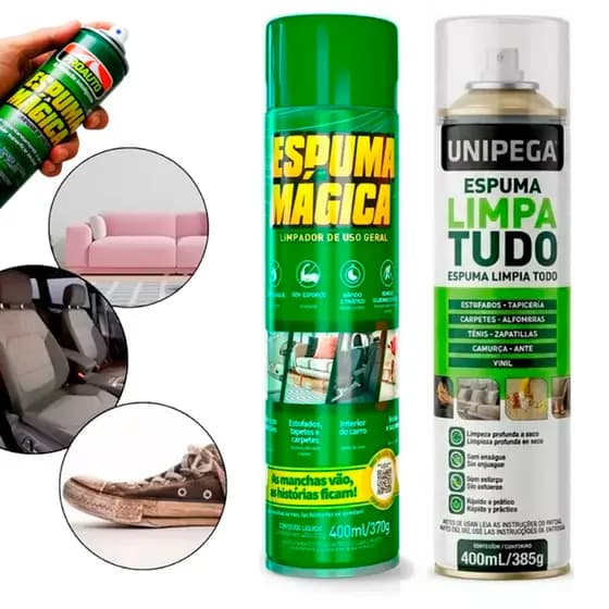 Espuma Magica  Limpador Instantâneo Aerossol Spray Limpa Seco Proauto 400ml Limpador De Uso Geral