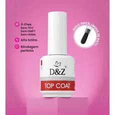 TOP COAT D&Z - FINALIZADOR DE ALONGAMENTOS DE UNHA EM GEL 15ml (pretinho do poder)