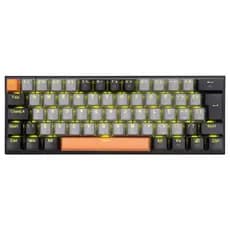 Teclado Mecânico ABNT2 com Ç E-YOOSO Z11 61 Teclas Switch Vermelho Silencioso Hot Swap Iluminação Amarela USB