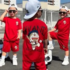 Conjunto com 2 Peças Infantil Masculino - Bermuda + Camisa Fresquinha de Verão Esportivo Futebol