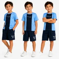 Conjunto Masculino Infantil De Verão - Blusa e Short 2026