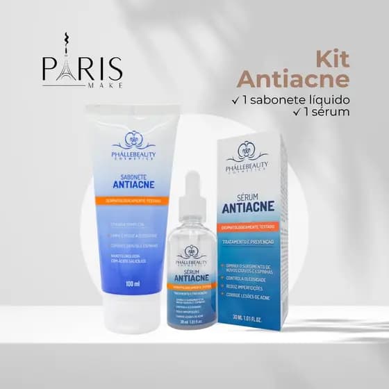 KIT SKIN CARE ANTIACNE PHALLEBEAUTY TRATAMENTO DE ESPINHAS