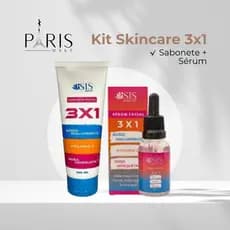 Sabonete e Serum Facial 3x1 Isis Ácido Hialurônico Vitamina C Rosa Mosqueta Skin Care