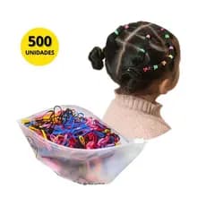 Kit 500 Unidades Elástico de Cabelo Silicone Pequeno | Colorido, Pastel Neon ou Preto