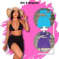 Kit 2 Biquíni Com Saia peças Brilhante Premium - Praia