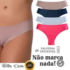 kit 5 calcinhas Confortável tanga sem costura corte a laser