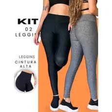 Kit Com 02 Calça Legging Grossa de malhar Levanta Bumbum Zero Transparência Confortável Original