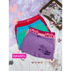 KIT 10, 5 ou 3  Calcinha Boxer infantil Shortinho Feminina Menina Juvenil Calcinha Confortável