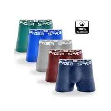 Kit 5 Cuecas Boxer Adulto ALGODÃO Masculina Box SPYDER