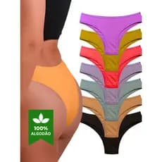 Kit 10 e 5 unidades  Calcinhas 100% Algodão Conforto Básica Cores Variadas Premium