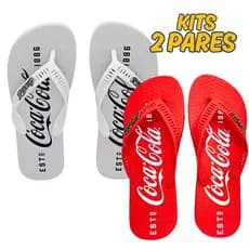 Kit Chinelo Masculino 2 Pares Estampado Leve Confortável Solado Macio Antiderrapante Envio Imediato