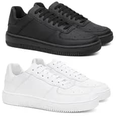 Kit 2 Pares Sapatênis Masculino Na Moda Sapatênis Academia Branco Casual Confortável Leve Esportivo