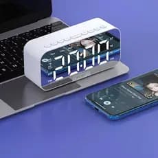 Relógio digital, alto-falante Bluetooth, suporte de telefone celular - EL-1065 Eletromex - Panda
