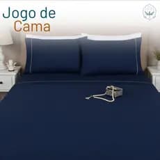 Jogo de Cama 4 Peças Luxo Percal 400 Fios – Lençol com Elástico Ajustável, Fronhas Decoradas, Conjunto Completo