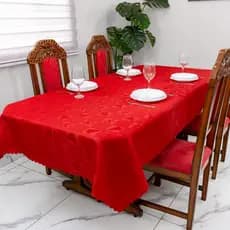 Toalha de Mesa Natal Luxo em Jacquard – Alta Qualidade, Cores Vivas e Tamanhos para 4 a 12 Lugares