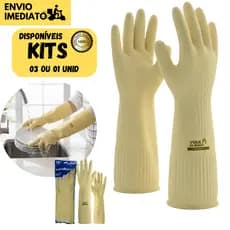 3 Pares ou 1 Par de Luva Ranhurada c/ CA Proteção Antiderrapante Doméstico Trabalho Industrial
