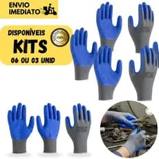 Kits 6 ou 3 Pares Luva Proteção SuperSafety 1005 Látex Ideal para Obras, Jardinagem Serviços Gerais