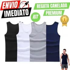 Kit C/2 Regata Premium canelada Masculina Modelo Americano  fitness academia casual Algodão e Elastano  Ultra Conforto