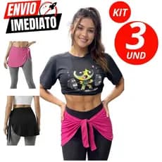 Kit De 03 Tapa Bumbum Fitness Modelo Confortavel Para Usar Com Legging Academia Caminhada Feminino