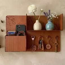 Porta Chaves Multifuncional MDF com Nicho carteira vasos objetos oculos envio imediato reforçado