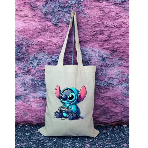 Eco bag 100% nylon, Stitch , fofo e filme bolsa personalizada com estampa full HD.