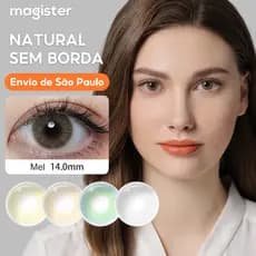 Magister Hidrocor Lentes De Contato Natural Sem borda lente colorida 14.0mm Mel e Quartz (1 Par)