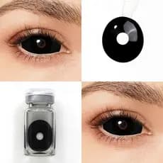 Pseyeche lente 22mm Preto lente de contato Cosplay sclera Com Uso Para Maquiagem Grandes Olhos