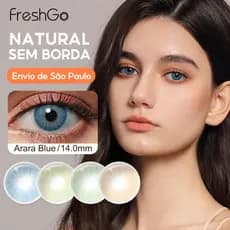 Freshgo Hidrocor Lente De Contato Coloridas Natural Cor Verde Sem Grau Lentes 14.0mm (2 Peças)