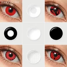 Pseyeche Lentes De Contato Brancas Cosplay Olhos Para Halloween Festa Dia 14,0~14,5mm Annual 1 Par
