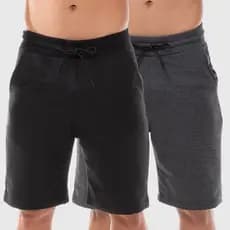 Kit 2 Bermudas Masculina Moletom Moletinho Bolso e Cordão