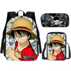 Itens Escolares Mochila Estojo Lancheira Anime Pirata