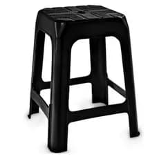 kit 4 Banqueta Plástica Preto Arqplast - Leve, Empilhável e Confortável
