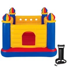 PULA PULA INFLÁVEL CASTELO ENCANTADO INTEX 2 CRIANÇAS ATÉ 54KG 174X174X112CM + BOMBA DE AR MANUAL