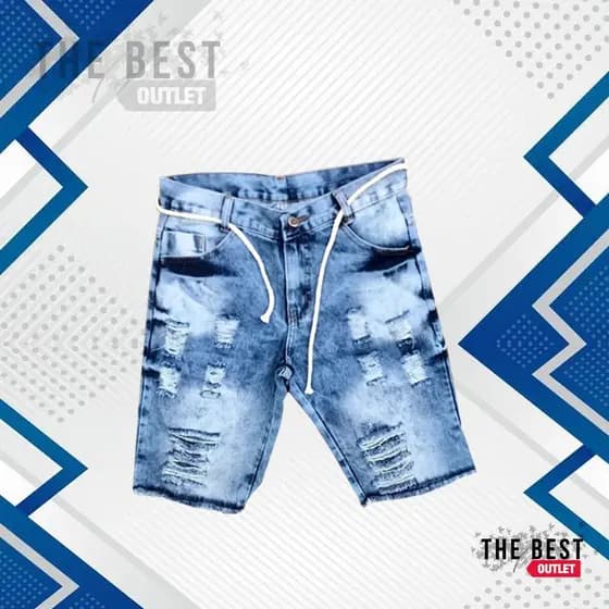Shorts Jeans Masculino Rasgado Ano Novo Bermuda Jeans Clara Desfiada Você Escolhe a Cor