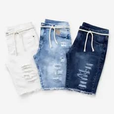 3 Shorts Jeans Masculino Rasgado Envio Imediato Bermuda de Alta Qualidade