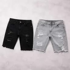 Kit com 2 Shorts Rasgado Jeans Jogador Modelo 2026