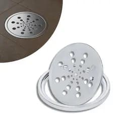 Ralo Tampa Grelha ( INOX REDONDO ) 10X10 e 15x15 Abre E Fecha Rotativo Acompanha Castilho e Tampa