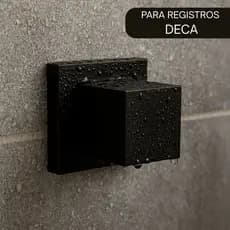 Acabamento Quadrado Metal Preto Fosco Para Registro Chuveiro / Gaveta 1/2 e 3/4 Padrão Deca