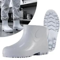 Bota Galocha Pvc Branca Cano Curto Para Limpeza Restaurantes Faxina Açougue Padaria